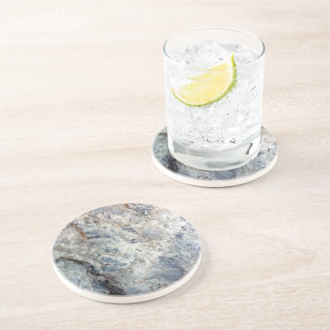 Ice blue white marble stone finish coaster (Side)