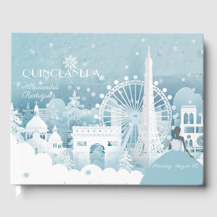 Ice Blue Winter in Paris Guest Book