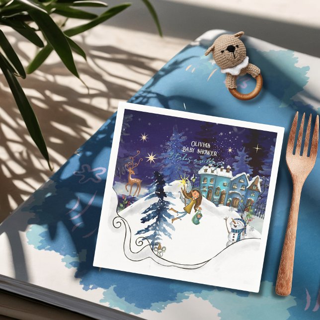 Ice Blue Winter Village Baby Shower Swirl Napkins  (https://www.zazzle.com/ice_blue_winter_village_baby_shower_swirl_napkins-256367924710080034)