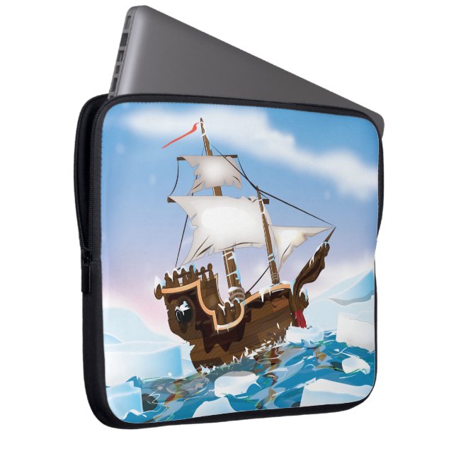 Ice Breaker Ship Laptop Sleeve (Front Right)