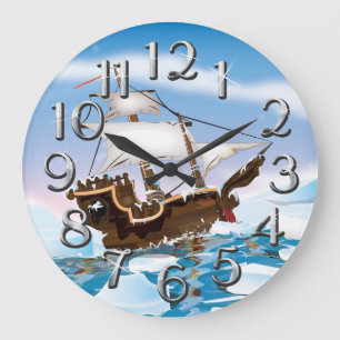 Ice Breaker Ship Large Clock