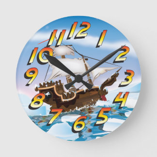 Ice Breaker Ship Round Clock