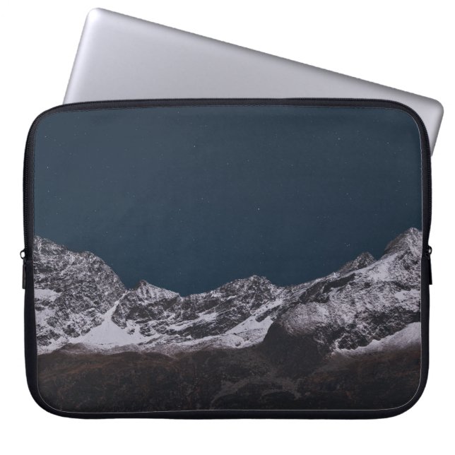 ICE-CAPPED MOUNTAIN AT NIGHT LAPTOP SLEEVE (Front)