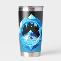 Ice Cave View Or Snow Mountain Star Filled Sky 