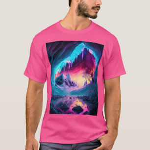 Ice Cave With Aurora Borealis In The Arctic And Ma T-Shirt