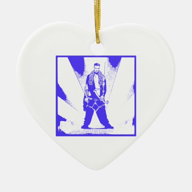 Ice Climb Baby Ceramic Tree Decoration (Front)