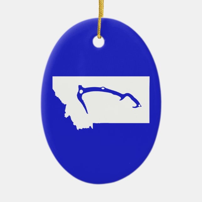 Ice Climb Montana Ceramic Tree Decoration (Front)