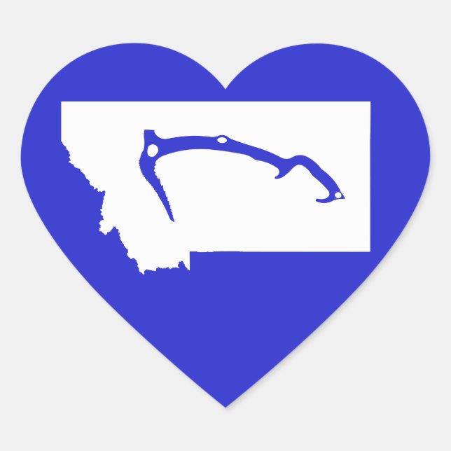 Ice Climb Montana Heart Sticker (Front)