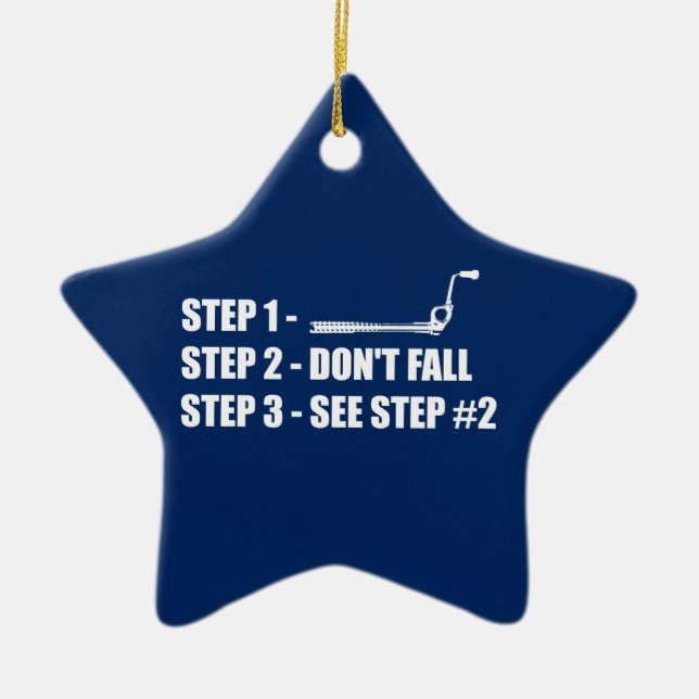 Ice Climbing - Don't Fall Ceramic Tree Decoration (Front)