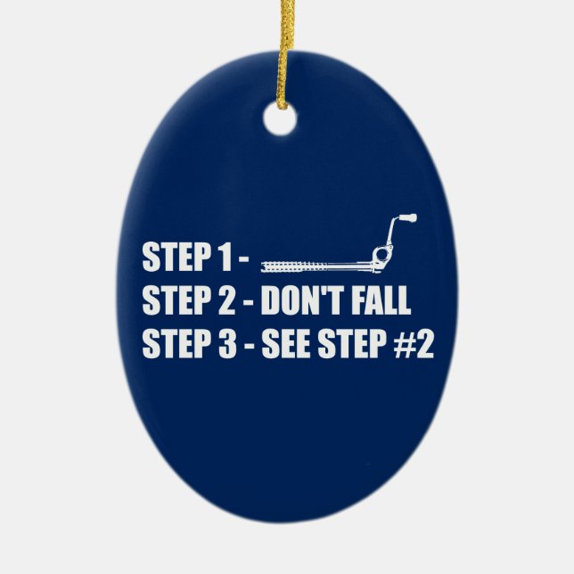 Ice Climbing - Don't Fall Ceramic Tree Decoration (Front)
