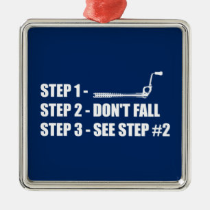 Ice Climbing - Don't Fall Metal Tree Decoration