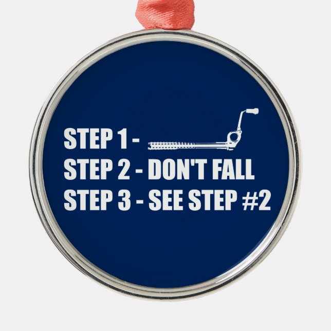 Ice Climbing - Don't Fall Metal Tree Decoration (Front)
