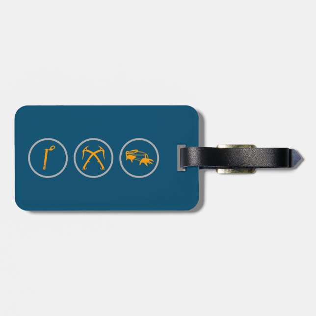 Ice Climbing Gear Luggage Tag (Back Horizontal)