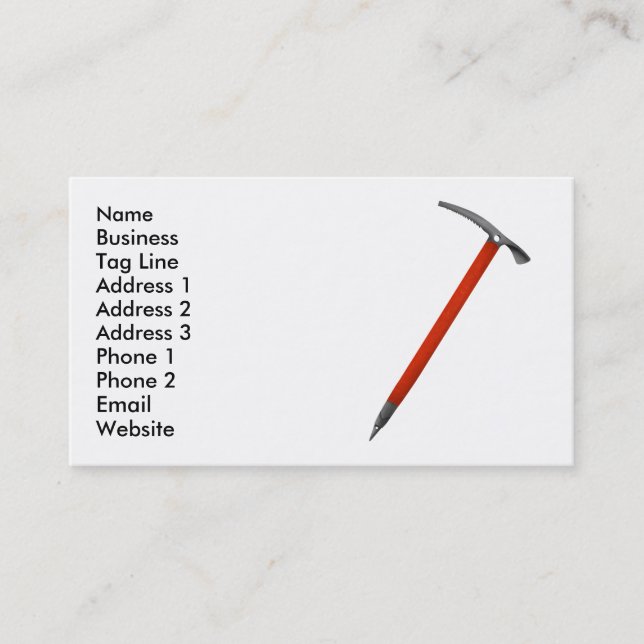 Ice Climbing Outdoor Instruction Business Card (Front)
