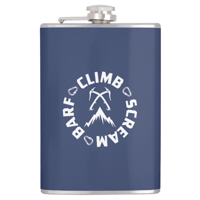 Ice Climbing Scream And Barf Hip Flask (Front)