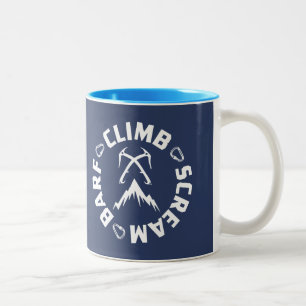 Ice Climbing Scream And Barf Two-Tone Coffee Mug