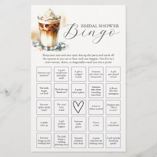Ice Coffee Theme Bridal Shower Bingo Flyer