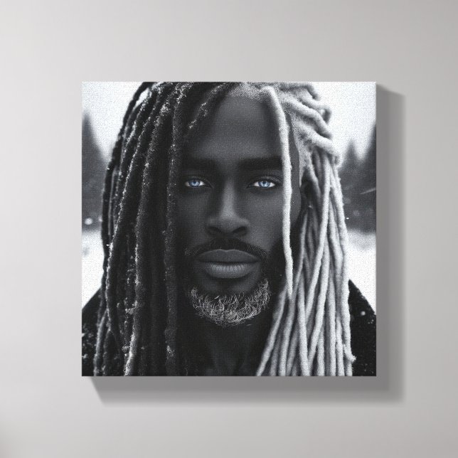 Ice Cold Black Power Stretched Canvas Print (Front)