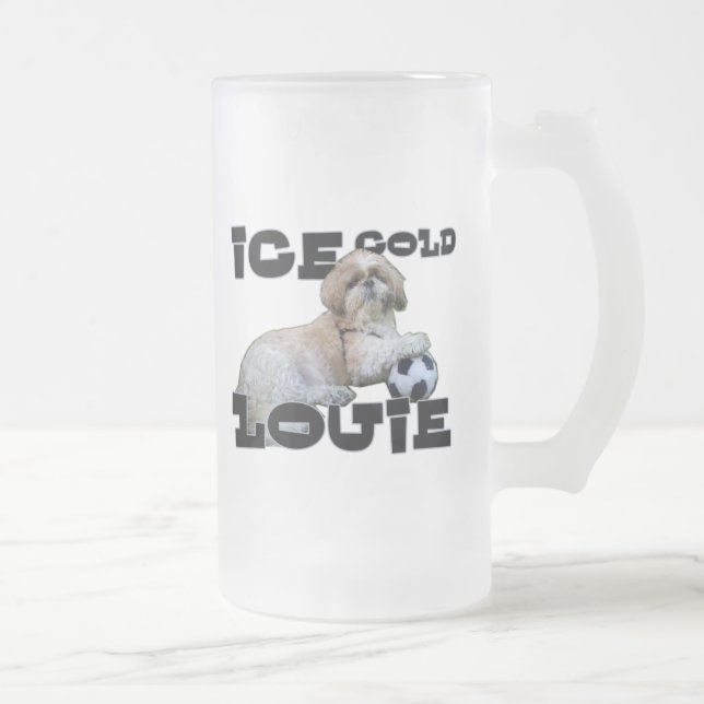 ICE COLD LOUIE FROSTED GLASS BEER MUG (Right)
