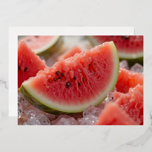 Ice Cold Summer Vibes Foil Holiday Card (Front/Back)