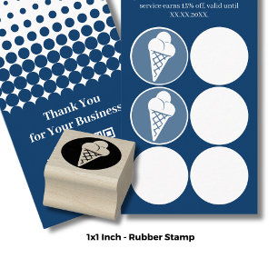 Ice Cone – 1" Inch Loyalty Card Rubber Stamp
