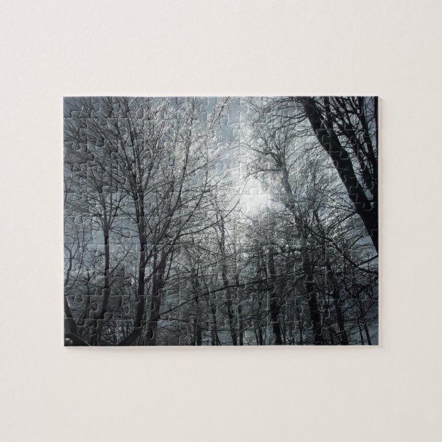 Ice covered trees sundown jigsaw puzzle (Horizontal)
