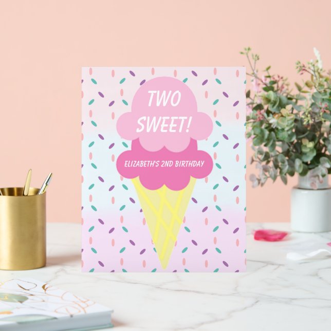 Ice Cream 2nd Birthday Acrylic Sign (Wedding)