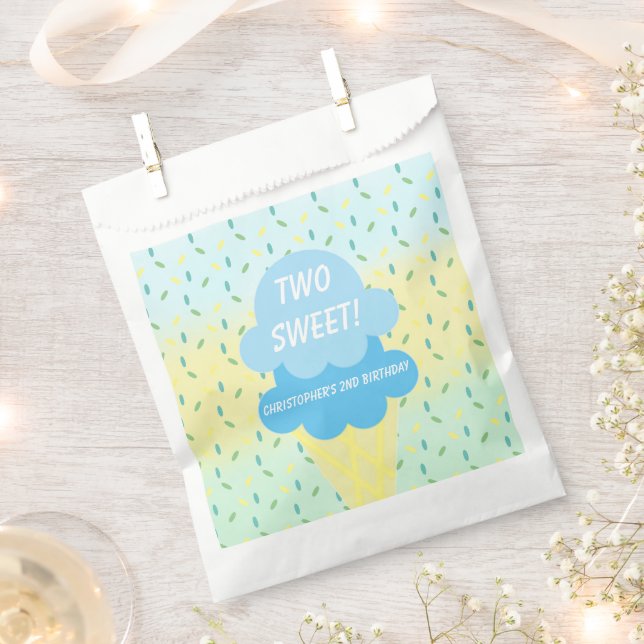 Ice Cream 2nd Birthday Favour Bags (Clipped)