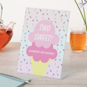 Ice Cream 2nd Birthday Pedestal Sign