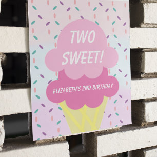 Ice Cream 2nd Birthday Poster