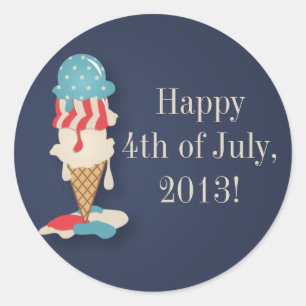 Ice Cream 4th of July Party Stickers