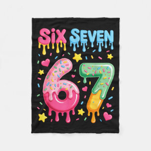 Ice Cream 67 Meme Funny Six Seven Gen Alpha Slang  Fleece Blanket