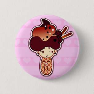 ice cream 6 cm round badge