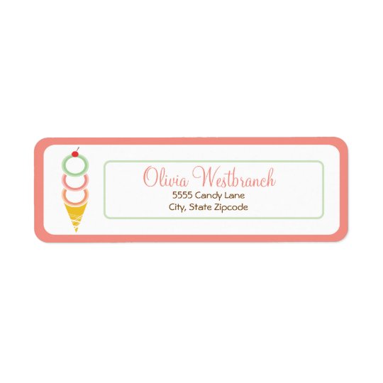 Ice Cream Address Label