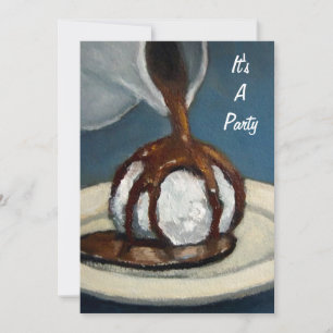 Ice Cream and Chocolate: Party Invitation: Art Invitation