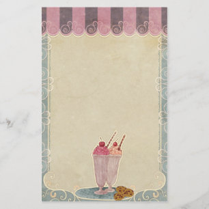 Ice Cream And Cookies Stationery