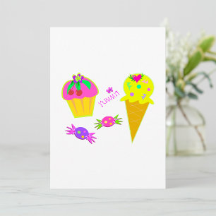 Ice Cream And Cupcake Invitations