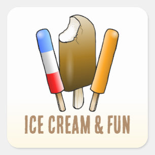 Ice Cream and Ice Pop Square Sticker