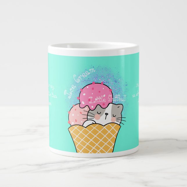 Ice cream and Little fluffball Large Coffee Mug (Front)