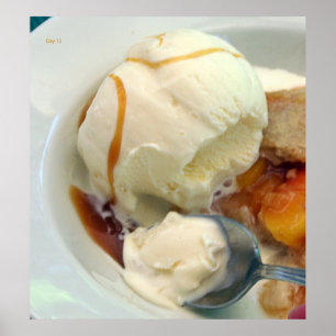 Ice Cream and Peach Cobbler Poster