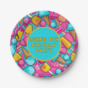 " ICE-CREAM AND POPSICLES PAPER PLATES "