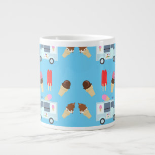 Ice Cream and Truck Pattern Large Coffee Mug