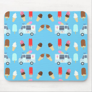 Ice Cream and Truck Pattern Mouse Mat