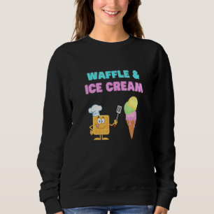 Ice Cream And Waffle Design Sweatshirt