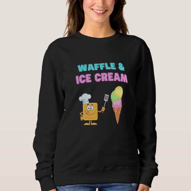 Ice Cream And Waffle Design Sweatshirt (Front)