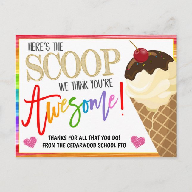 ice cream appreciation thank you card (Front)