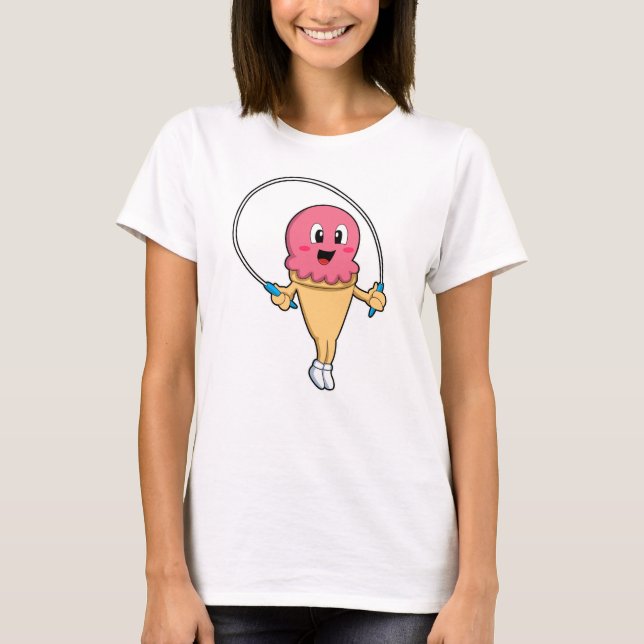 Ice cream at Fitness with Rope T-Shirt (Front)