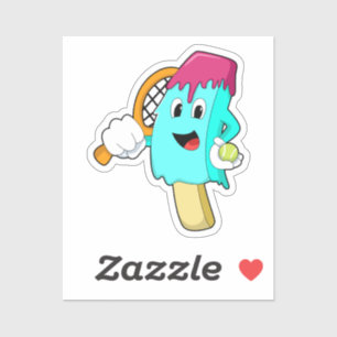 Ice cream at Tennis with Tennis racket