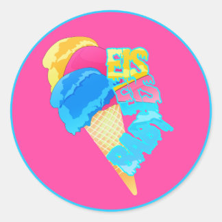 ice cream baby classic round sticker