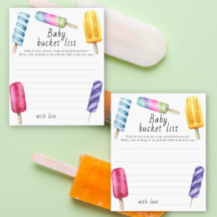 Ice cream baby shower - Baby bucket list game
